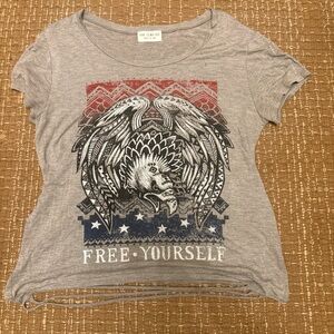 The Classic Gray Tee with Red Design